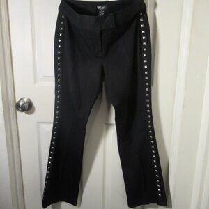 INC Stretch Sz. 6P Black Pants with Silver Pyramid Studs International Concepts